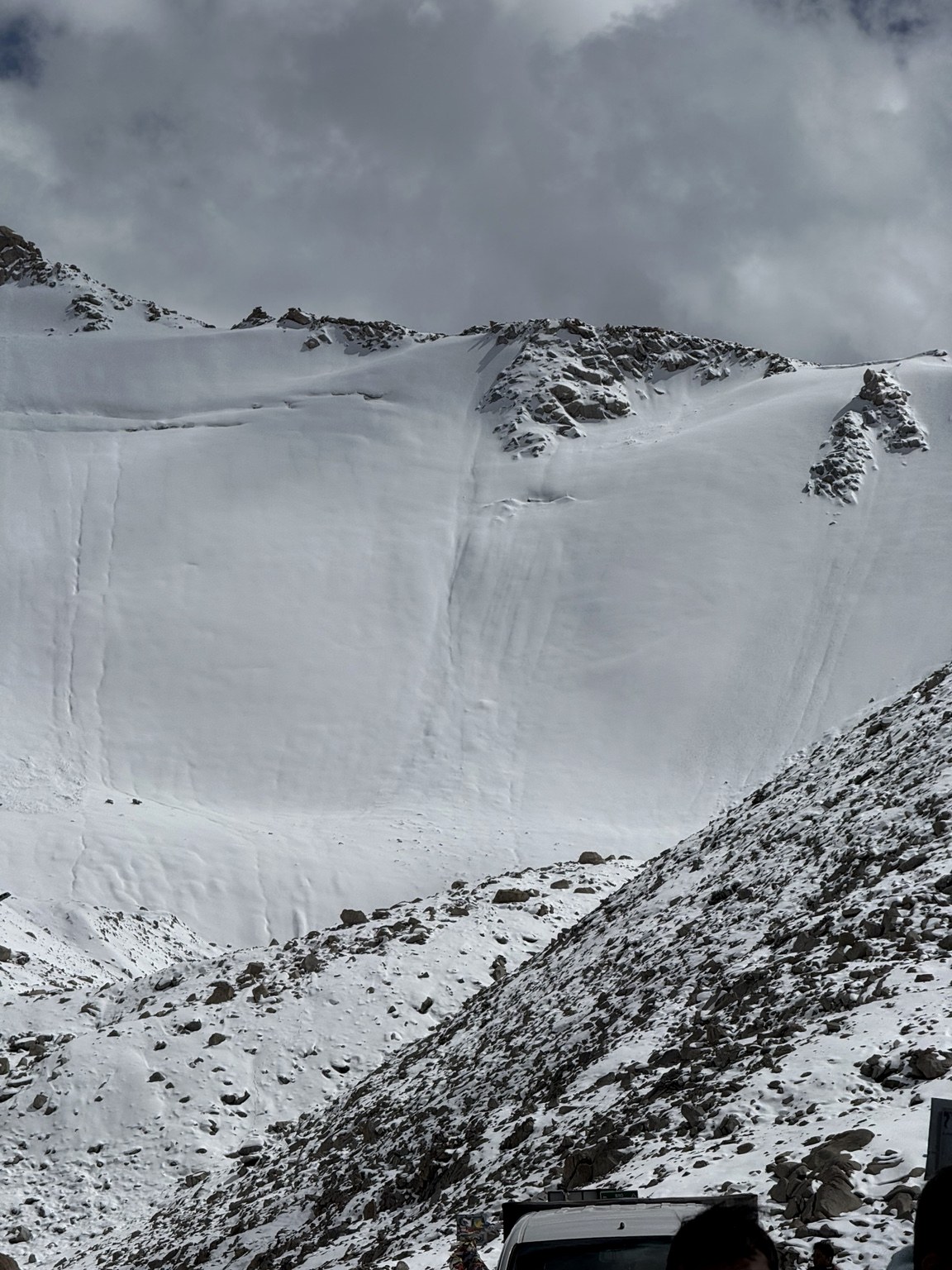 Snow-covered high pass in Ladakh